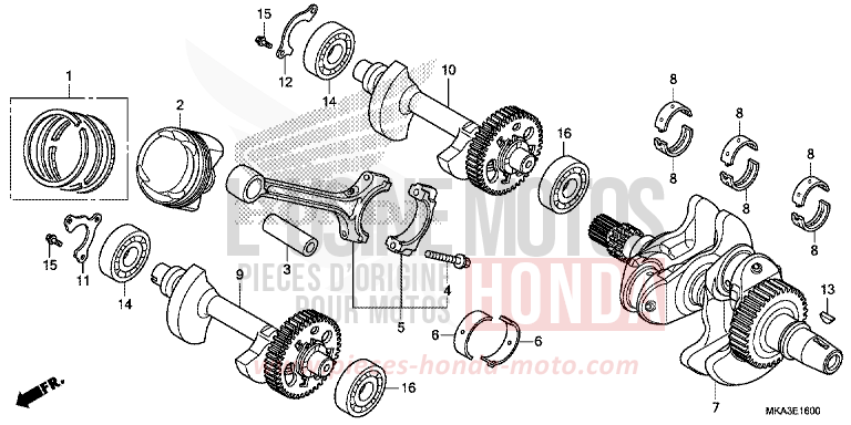 VILEBREQUIN/PISTON von NC750X DCT MAT PEARL GLARE WHITE (NHB54) von 2017